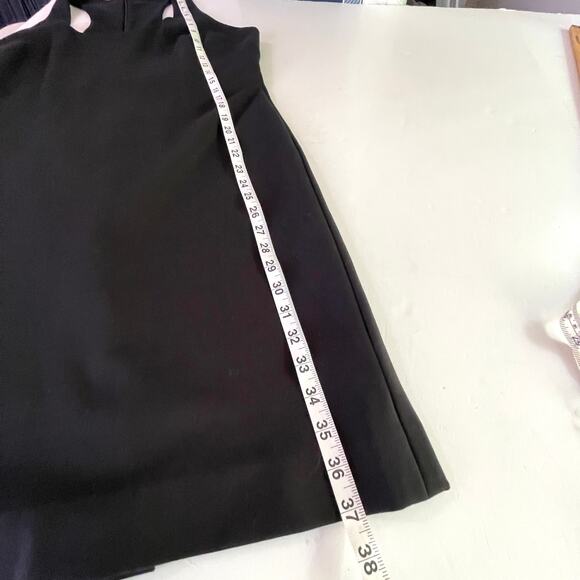 Boston Proper Scoop Neck Racerback Dress Sz 12 Black Sleeveless Bodycon Stretch - Picture 7 of 8